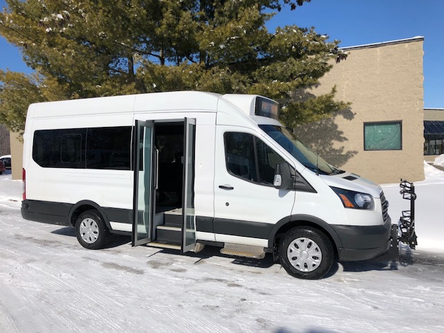 Public Transportation van exterior with bike mount